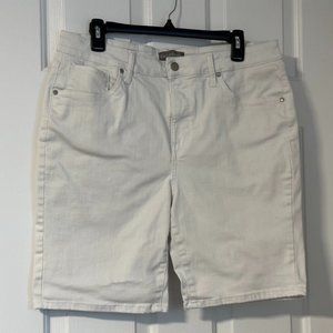 Falls Creak White Denim Bermuda Shorts, size 14